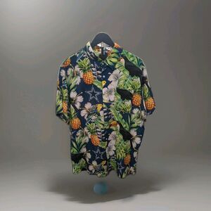 NFL Team Apparel Dallas Cowboys Hawaiian Shirt Toucan Pineapple Viscose L